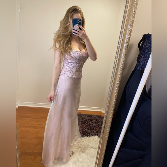 Two Piece Formal Gown with Corset - Picture 2 of 4